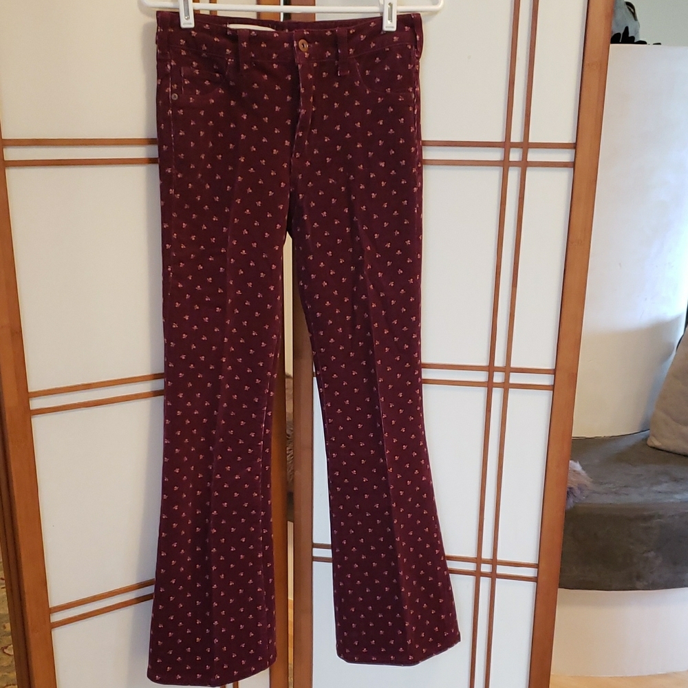 Pilcro and the Letterpress Burgundy Flare Pants
